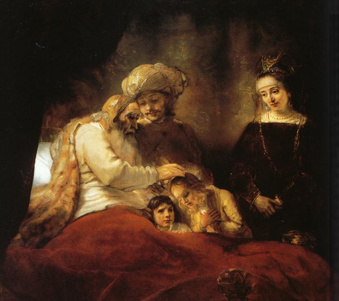 Rembrandt van Rijn, Jacob Blessing the Sons of Joseph