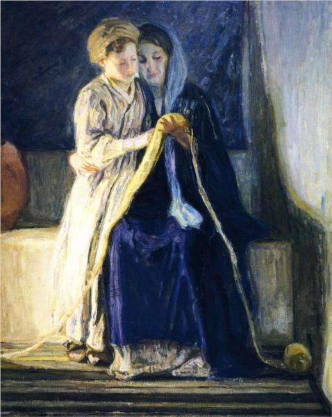 Henry Ossawa Tanner, Christ and His Mother Studying the Scriptures