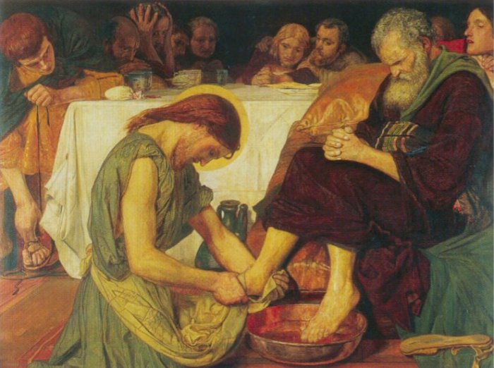 Jesus washing Peter's feet at the Last Supper, Ford Madox Brown