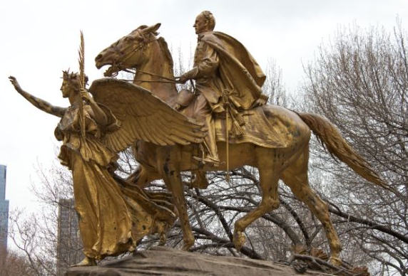 William Tecumseh Sherman, led by an Angel, by Augustus St. Gaudens, Grand Army Plaza, New York City
