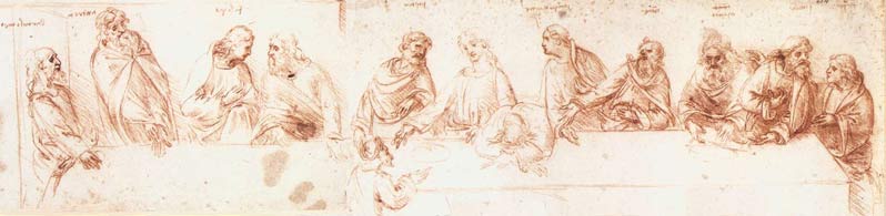 Sketch, Last Supper, Leonardo Da Vinci