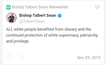 Tweet from Bishop Swan's web-site