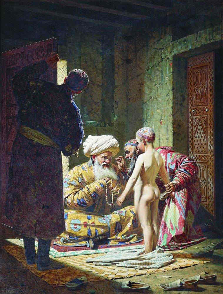 Vasily Vereshchagin, Inspecting a Slave for Purchase